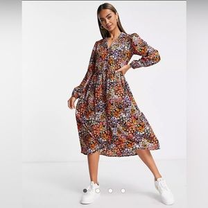 MIDI Shirt Smock Dress (floral)